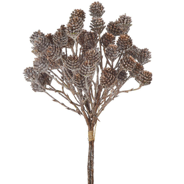 12" Glittered Pine Cone Bundle Brown