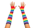 25 Pack Rainbow Pride Fingerless Elbow Length Gloves (25 Pairs)