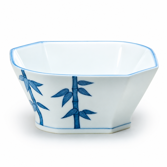 6" Square Bowl, Blue Ceramic, Product view