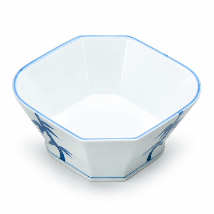 6" Square Bowl, Blue Ceramic, Alternate view