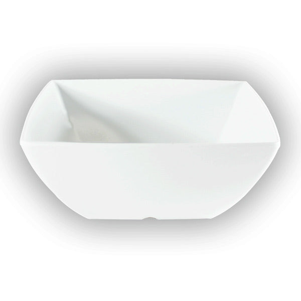 9″ White Melamine Square Serving Bowl — 90 oz