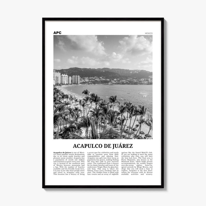 Acapulco Newspaper Poster, framed poster mockup