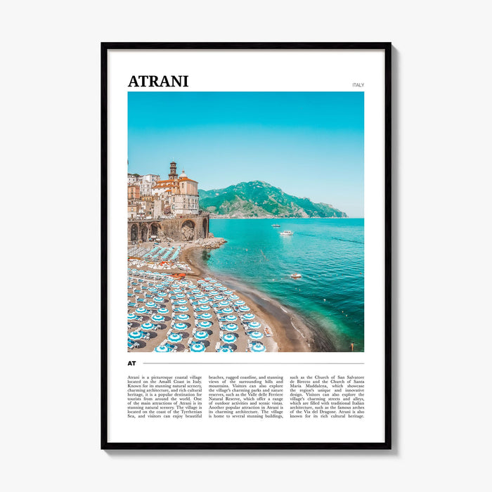 Atrani Travel Poster, framed poster mockup