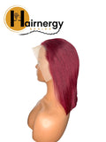 Color 99J Straight Bob Wig Free Parting 13x4 Lace Frontal Wig