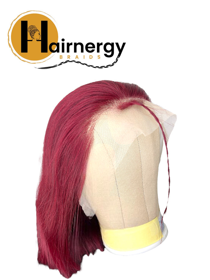 Color 99J Straight Bob Wig Free Parting 13x4 Lace Frontal Wig