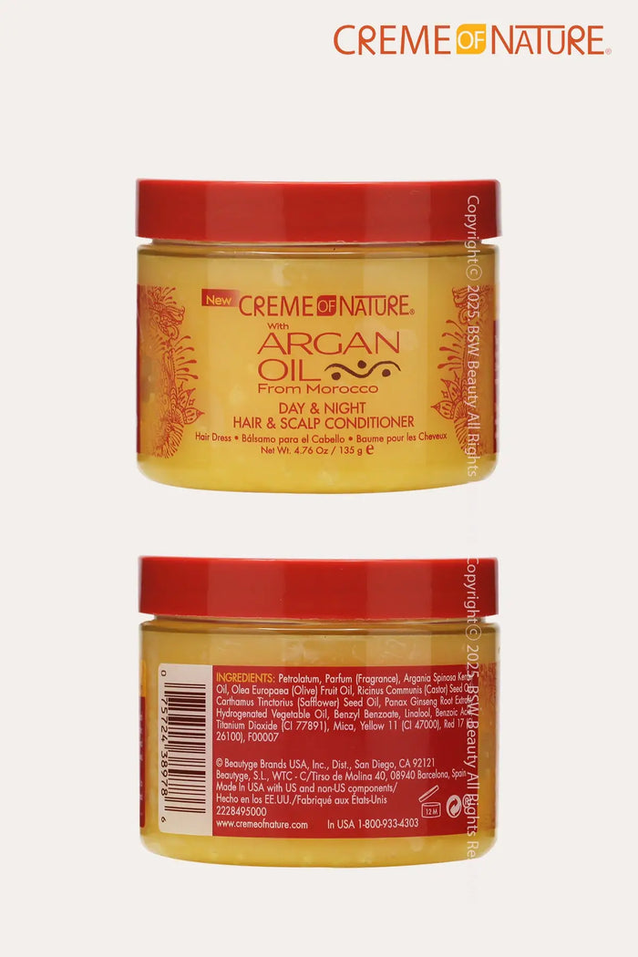 CREME OF NATURE ARGAN OIL DAY & NIGHT, HAIR & SCALP CONDITIONER 4.76oz - BSW BEAUTY CANADA