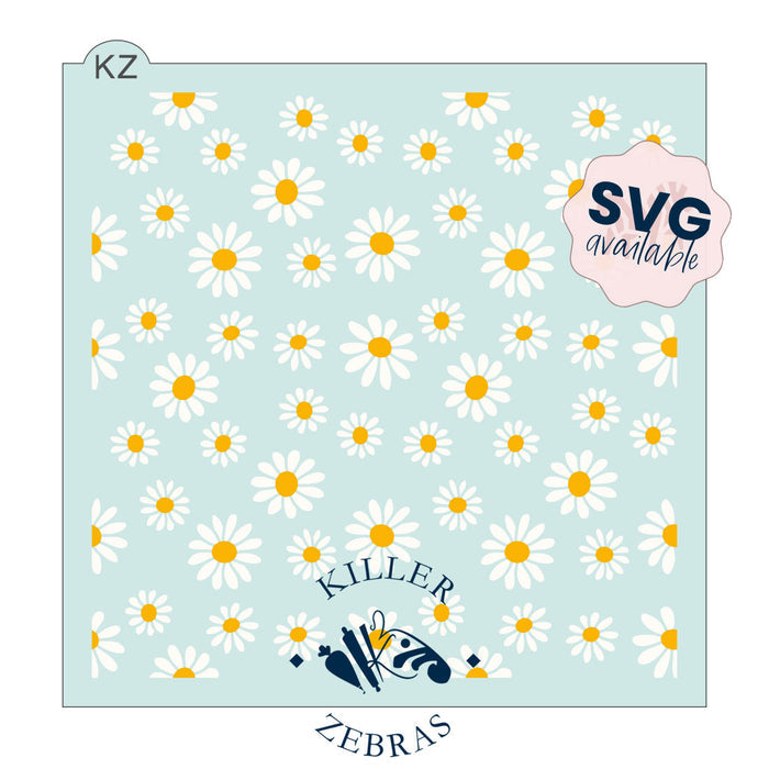 5.5 x 5.5 Stencil Daisies – Layered Cookie Stencil