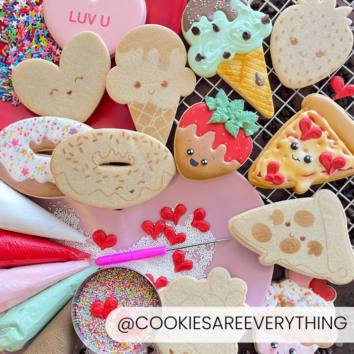 Cookie Cutters Strawberry (Style 1) – Cookie Cutter & Stencil Set