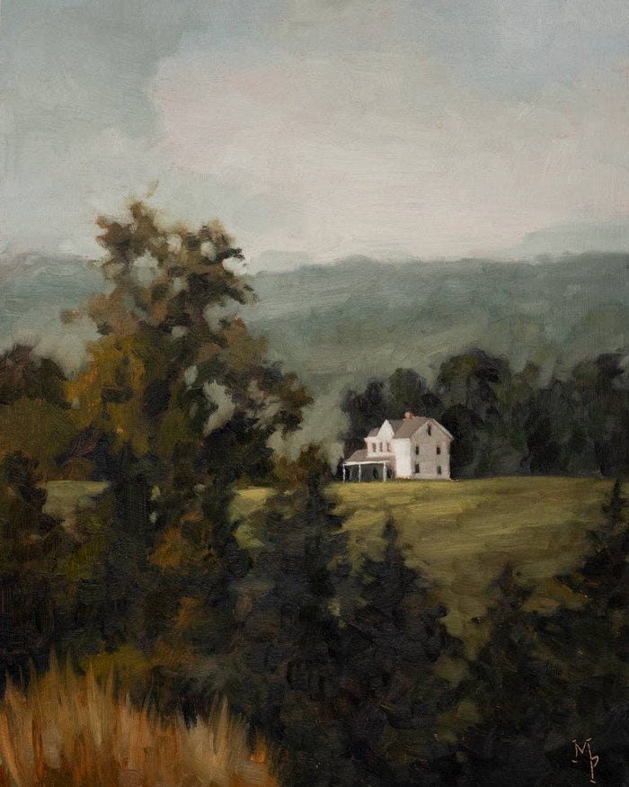 Farmhouse On A Hill Print: 5x7