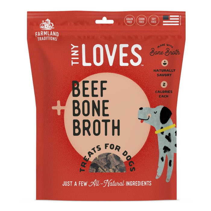 Farmland Traditions Tiny Loves Jerky Dog Treats Beef with Bone Broth 5-oz, Kwik Pets