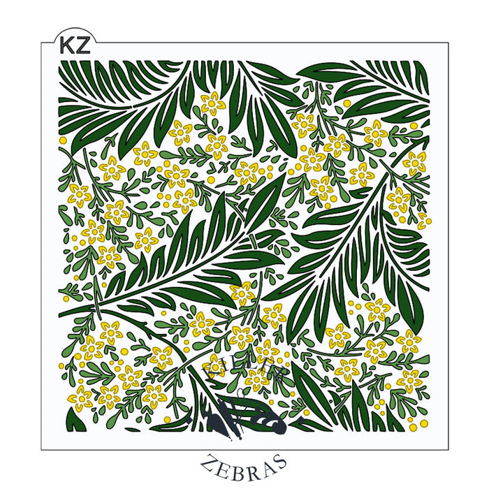 5.5 x 5.5 Stencil Floral Foliage – Layered Cookie Stencil