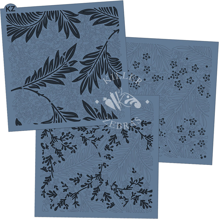 5.5 x 5.5 Stencil Floral Foliage – Layered Cookie Stencil