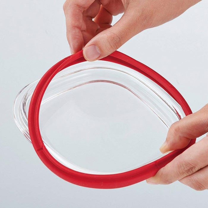 HARIO Glass Square Container S/M, Red