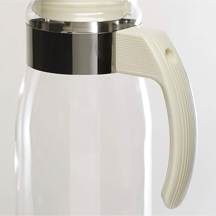HARIO Pot Slim N Glass Pitcher 1400ml, Off White