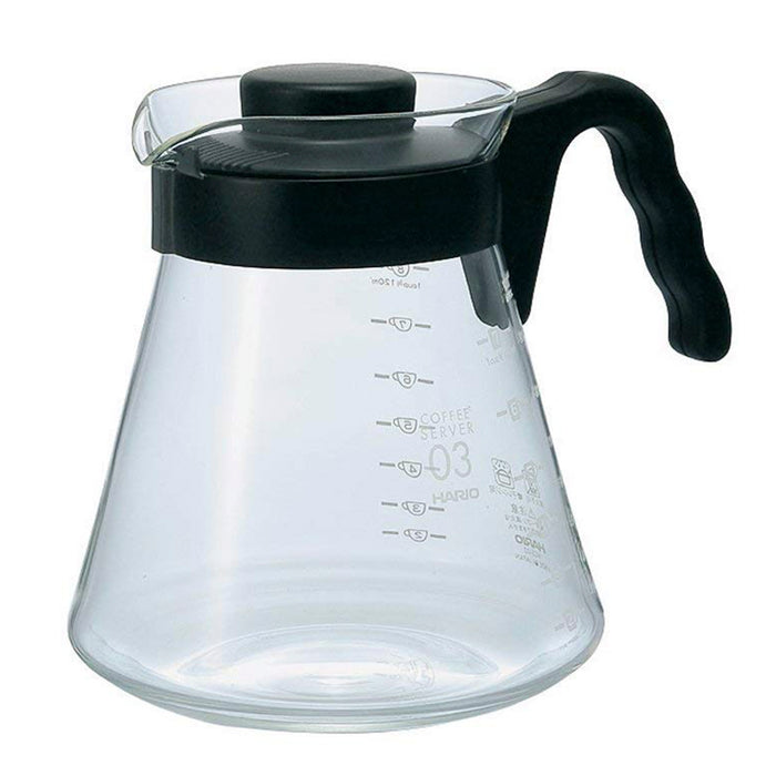 HARIO V60 Glass Coffee Server 1,000ml, Black