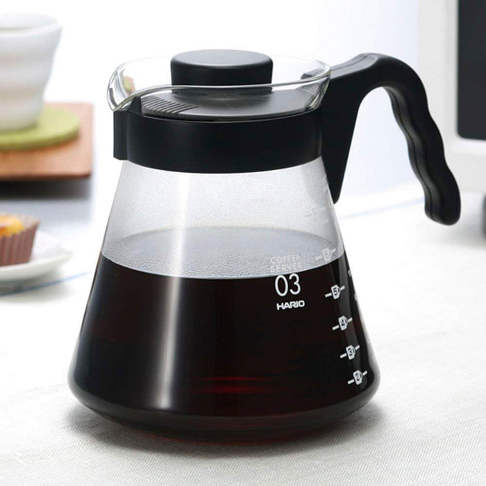 HARIO V60 Glass Coffee Server 1,000ml, Black