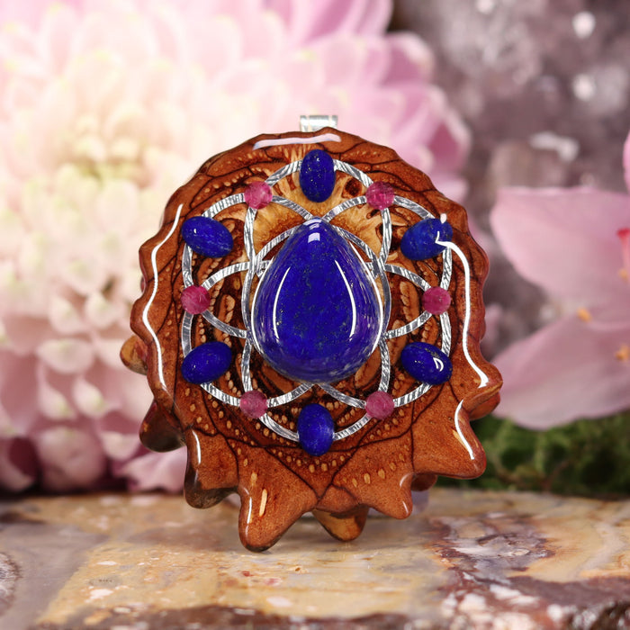 Lapis Lazuli with Silver Seed of Life Multi-Stone