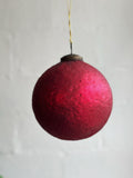 Large Glass Ball Sanded Red