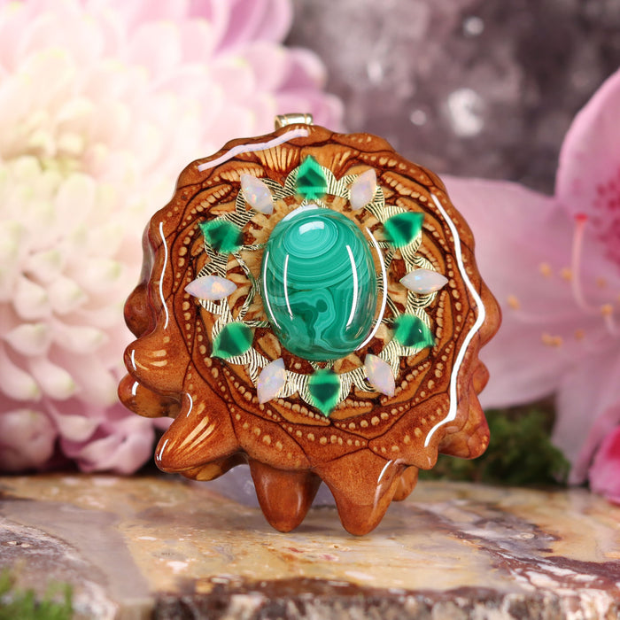 Malachite with Gold Heart (4th) Chakra Multi-Stone