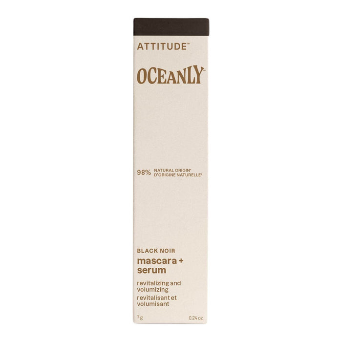 Oceanly mascara and serum packaging on a white background.