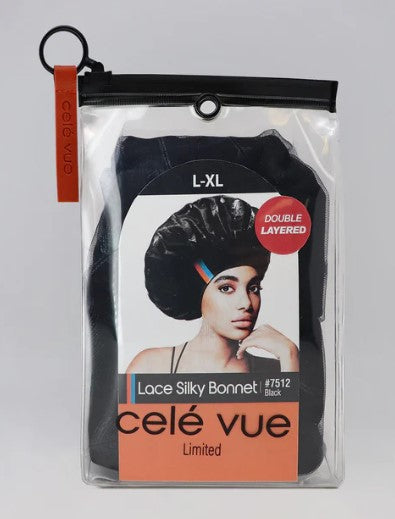 M&M Qfitt  LUX -  X-LARGE LACE SILKY BONNET ( Black / Assort) - Palms Fashion Inc.