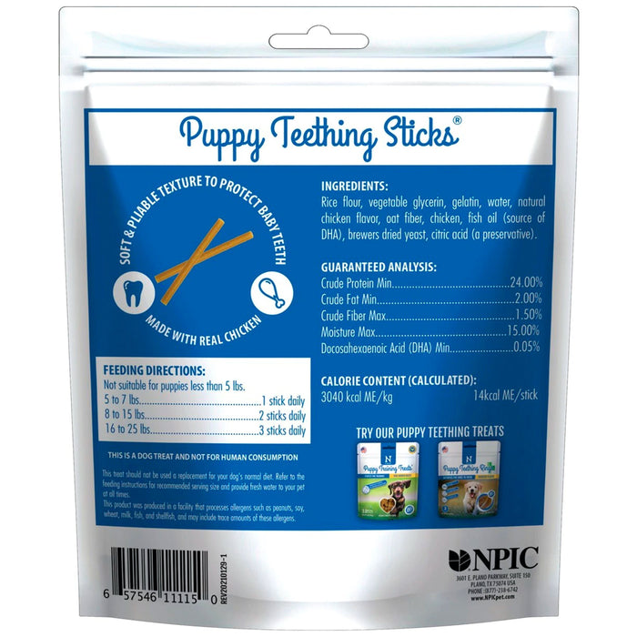 Back of N-Bone Puppy Teething Sticks Chicken Regular 3.74-oz