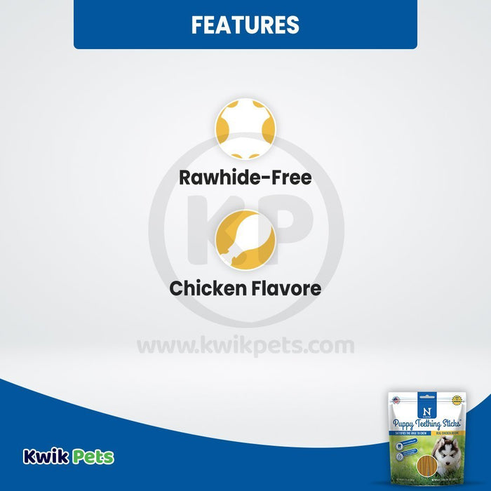 Features of N-Bone Puppy Teething Sticks Chicken Regular 3.74-oz