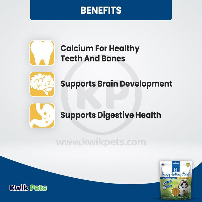 Benefits of N-Bone Puppy Teething Sticks Chicken Regular 3.74-oz