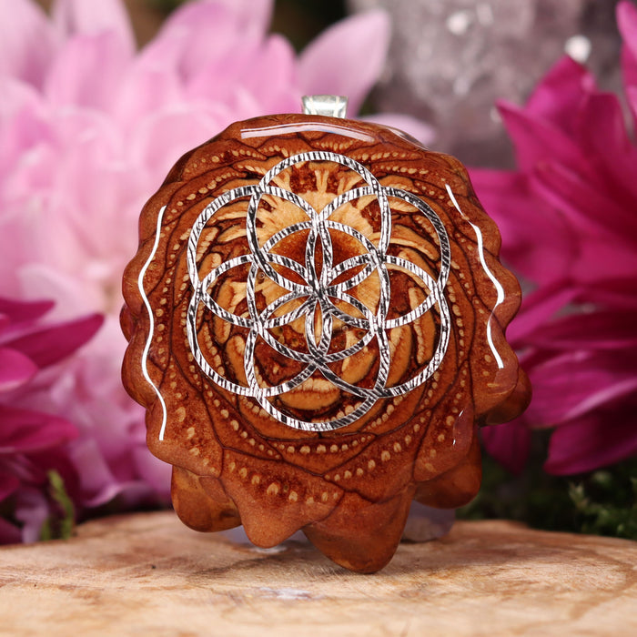 Natural with Silver Seed of Life