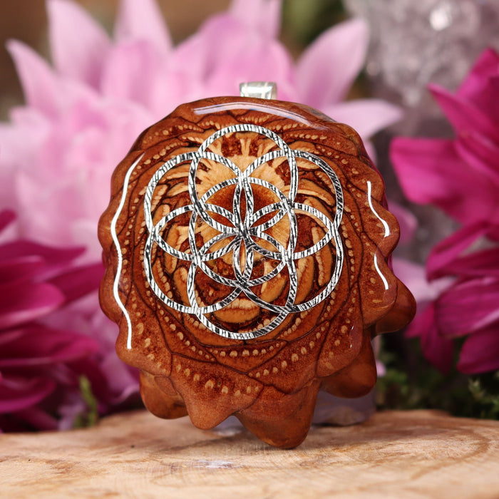 Natural with Silver Seed of Life