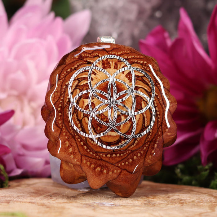 Natural with Silver Seed of Life