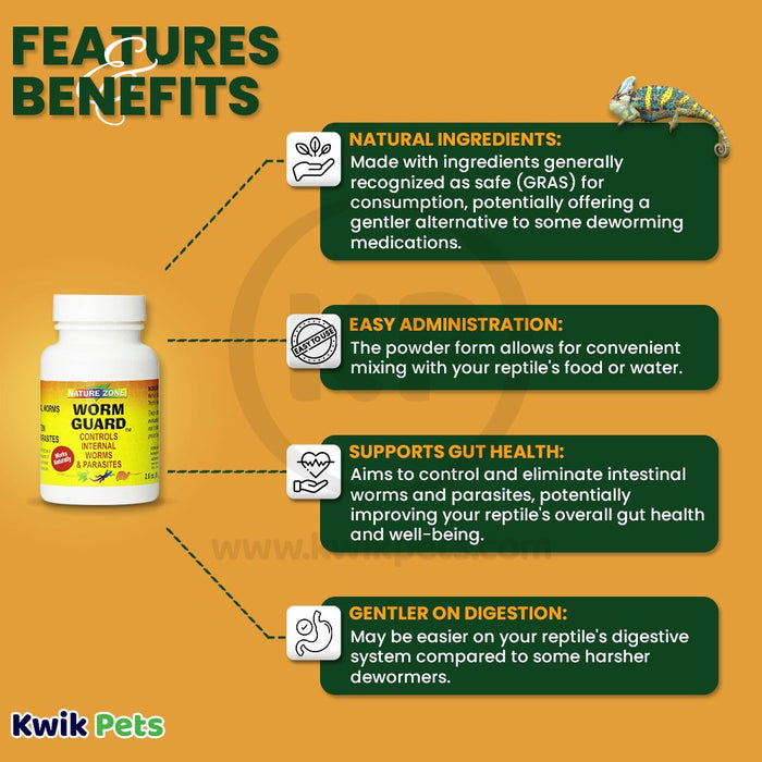 Features & Benefits - Nature Zone Worm Guard Control Internal Parasites 2 oz