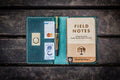 No.33 Personalized Leather Field Notes Cover - Crazy Horse Forest Green