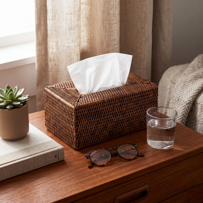 Rectangular  Tissue Box : Brown