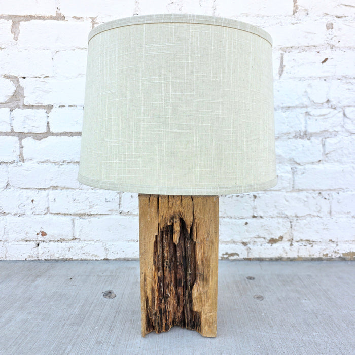 Rustic Wood Beam Lamp