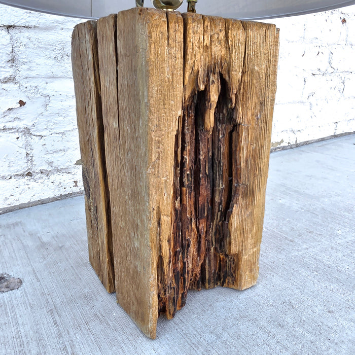 Rustic Wood Beam Lamp