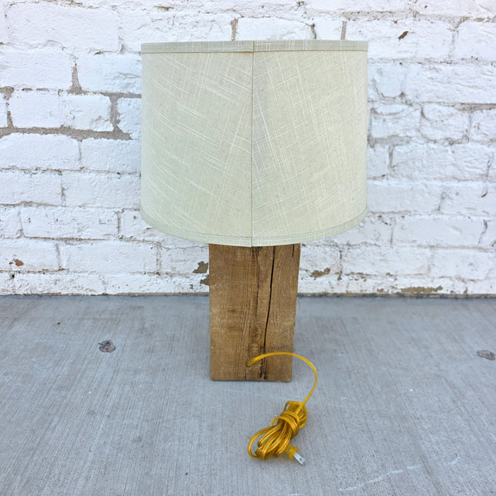 Rustic Wood Beam Lamp