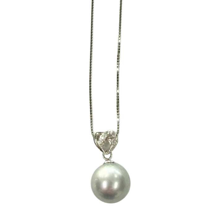 Silver & Faux Pearl Necklace