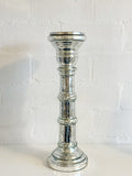 Silver Mercury, Glass Candle Holder Pillar