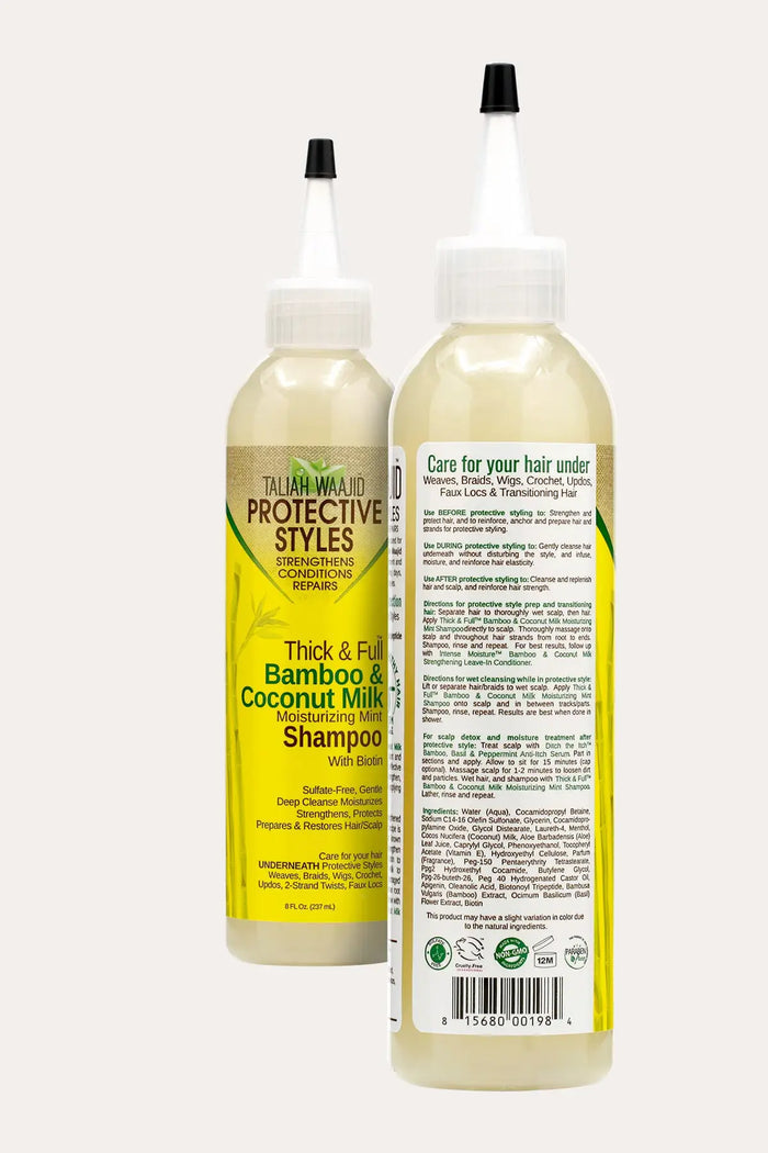 TALIAH WAAJID PROTECTIVE STYLES BAMBOO & COCONUT MILK MOISTURIZING MINT SHAMPOO WITH BIOTIN 8oz - BSW BEAUTY CANADA