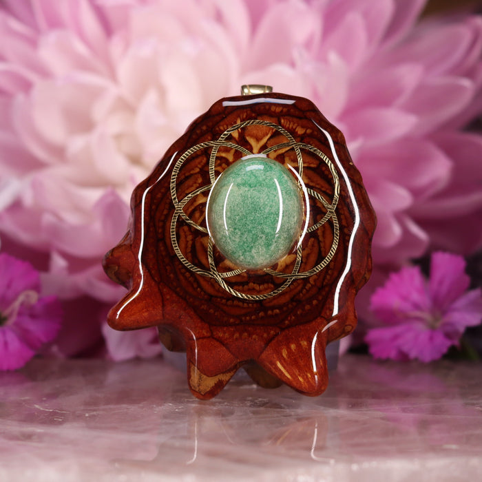 Turquoise with Gold Seed of Life