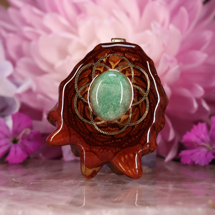 Turquoise with Gold Seed of Life