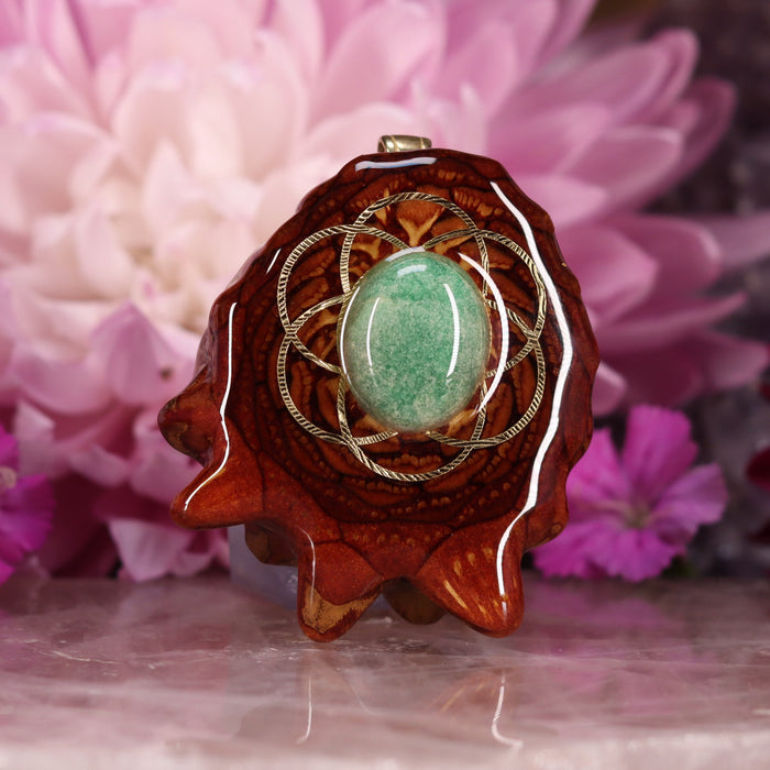Turquoise with Gold Seed of Life