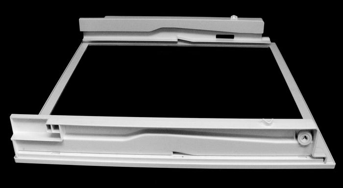 Whirlpool Glass Shelf Deli Drawer Cover with  Side Rails/Glides bottomangle